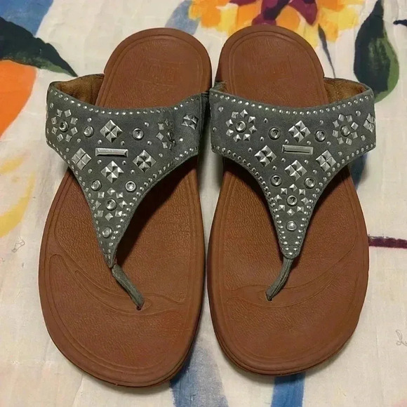 Fitflop Lulu Aztec Stud Suede Sandals - Picture 1 of 7